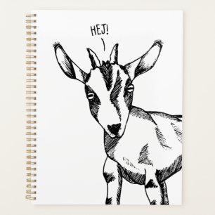 Agenda Boceto de cabra que dice "¡Hej!"