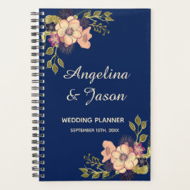 Agenda Boda Azul Elegante Rústica