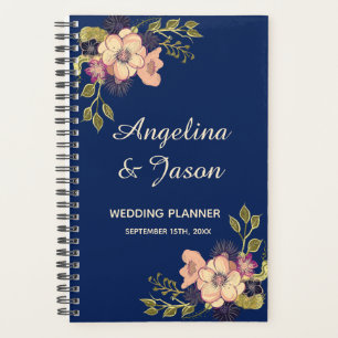 Agenda Boda Azul Elegante Rústica