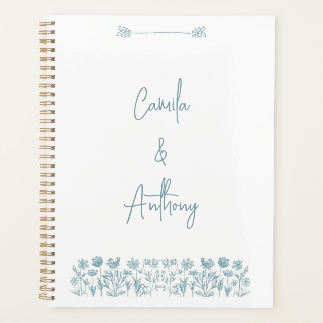 Agenda Boda Boho Blue Wildflower (Anverso)