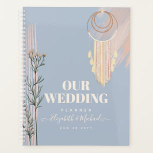Agenda Boda Boho de Melocotón Azul Polvoriento