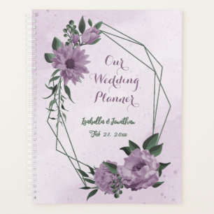 Agenda boda botánico de flores púrpura