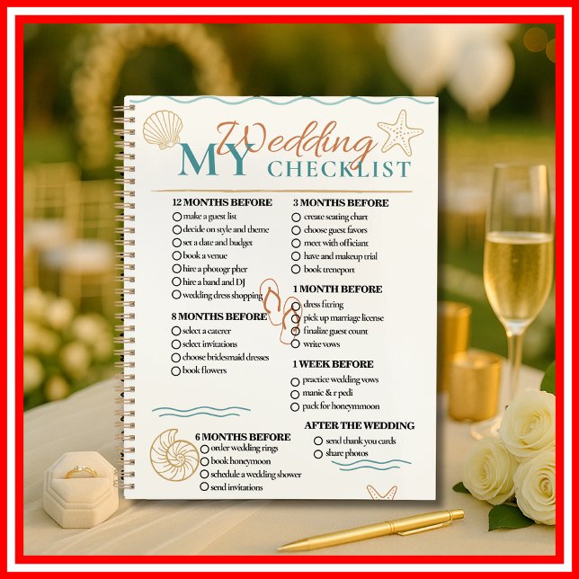 Agenda Boda Checklist Planner Modern Elegant BEACH (Subido por el creador)
