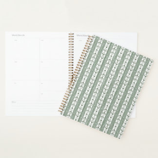 Agenda Boda con estampado botánico verde y blanco