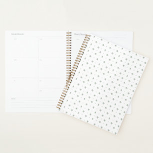 Agenda Boda con estampado botánico verde y blanco