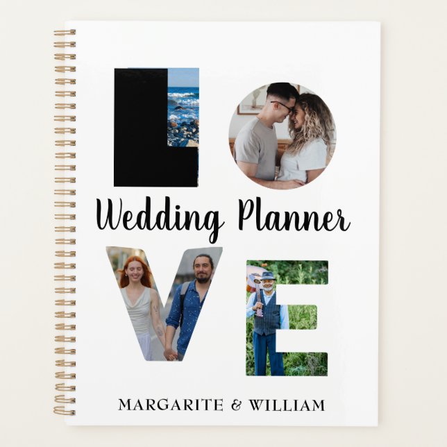 Agenda Boda con fecha de 4 imágenes personalizado (Anverso)