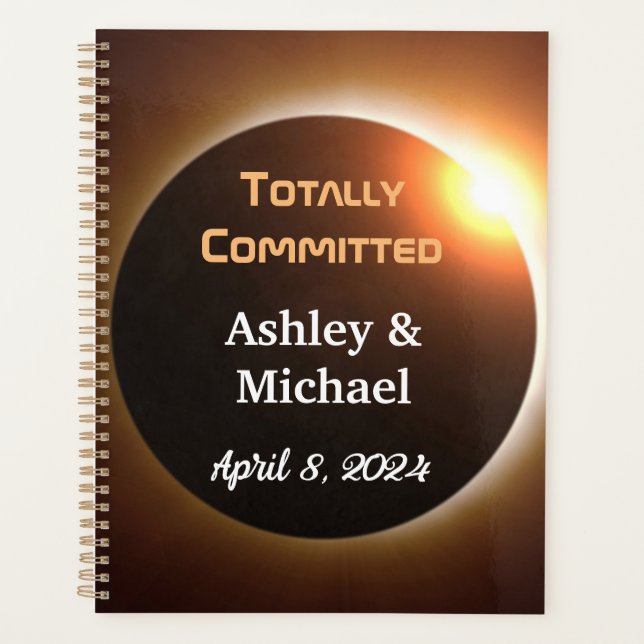 Agenda Boda con tema de eclipse totalmente comprometida (Anverso)