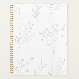 Agenda Boda de Boho floral plateado