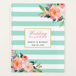 Agenda Boda de color de agua con tiras de tinta