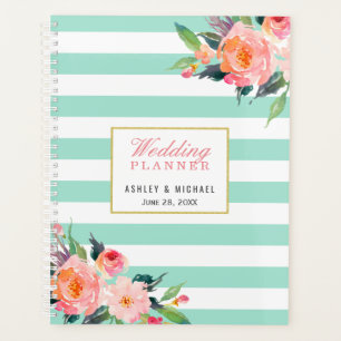 Agenda Boda de color de agua con tiras de tinta