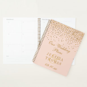 Agenda Boda de Confetti de oro de Rubor Rosa y Glam
