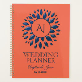 Agenda Boda de Coral y Azul Marino