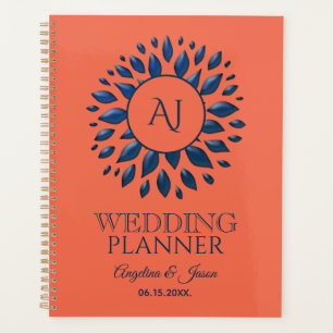 Agenda Boda de Coral y Azul Marino