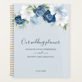 Agenda Boda de Dusty Blue Botánico con Verdor