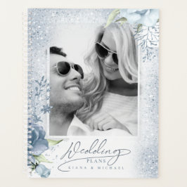 Agenda Boda de espárragos florales Dusty Blue ID889