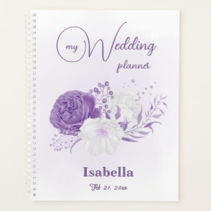 Agenda Boda de flores moradas románticas