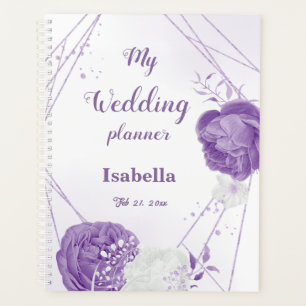 Agenda Boda de flores moradas románticas