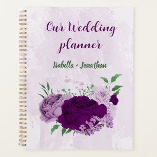 Agenda Boda de flores moradas románticas