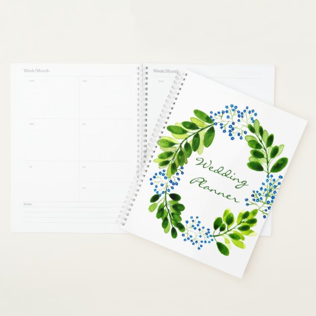 Agenda Boda de flores nomeolvides acuarela (Demostración)