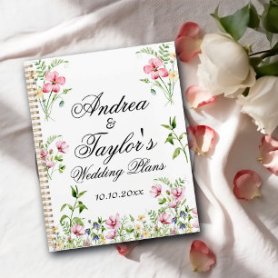 Agenda Boda de flores silvestres acuarelas
