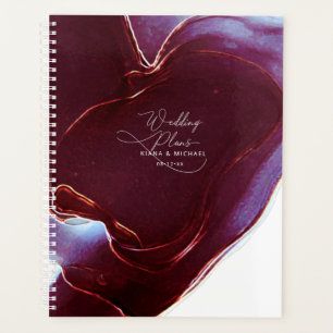 Agenda Boda de flujo de tinta Borgoña ID762