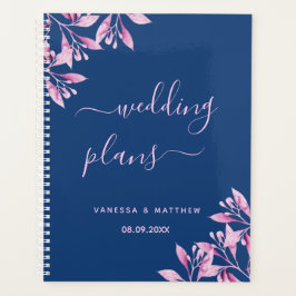 Agenda Boda de guiones de florines rosa azul