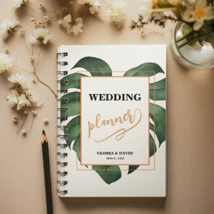 Agenda Boda de hoja verde de Monstera