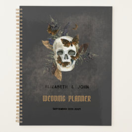 Agenda Boda de las mariposas florales góticas del cráneo