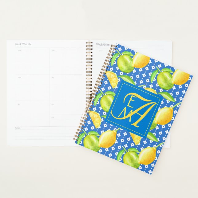 Agenda Boda de Lemon Tree Ocean Blue MONOGRAM (Demostración)