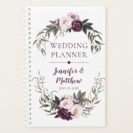 Agenda Boda de los peoneses rosados de ciruela morada