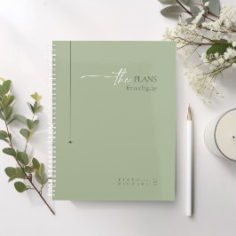 Agenda Boda de Moda simple planea Sage Green ID1046