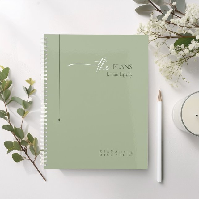Agenda Boda de Moda simple planea Sage Green ID1046 (Subido por el creador)
