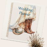 Agenda Boda de Novia Vaquera<br><div class="desc">Planifique a su boda con este diseño de temática occidental. Trato tradicional de traje de novia con botas occidentales y gorra. Manténgase al tanto de cada día y organizado.</div>