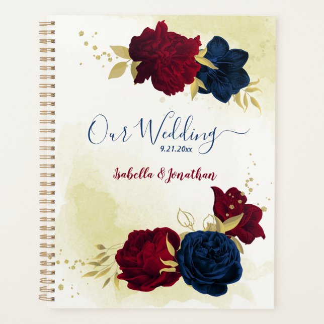Agenda Boda de oro de la Marina y las flores rojas (Anverso)