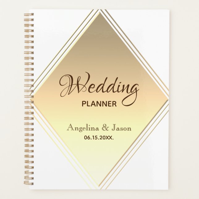 Agenda Boda de oro geométrico simple (Anverso)