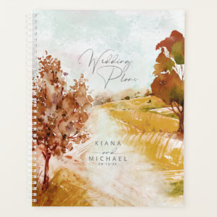 Agenda Boda de paisajes acuarelas Oro Otoño ID786