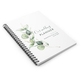 Agenda Boda de parejas personalizada con eucalipto
