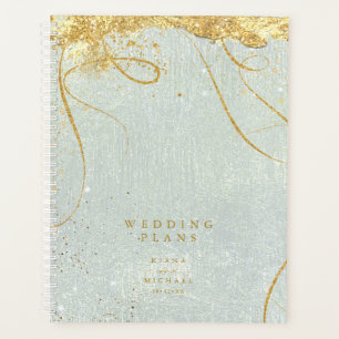 Agenda Boda de resumen de oro de líneas finas ID867