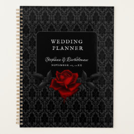 Agenda Boda de Rosa Negra Damasco Gótico