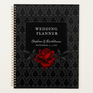 Agenda Boda de Rosa Negra Damasco Gótico