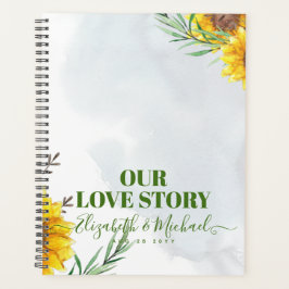 Agenda Boda de verano de girasoles Eucalyptus Greenerener