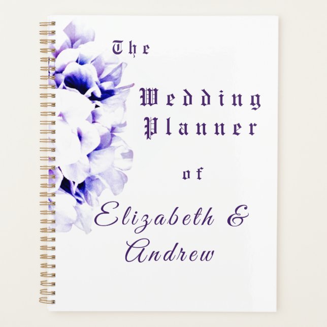 Agenda Boda de violetas elegantes (Anverso)