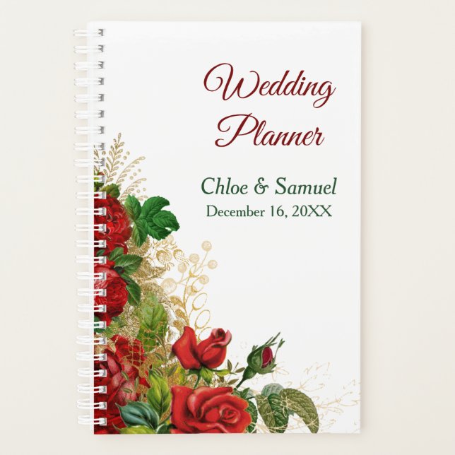 Agenda Boda elegante de la Rosa Roja (Anverso)
