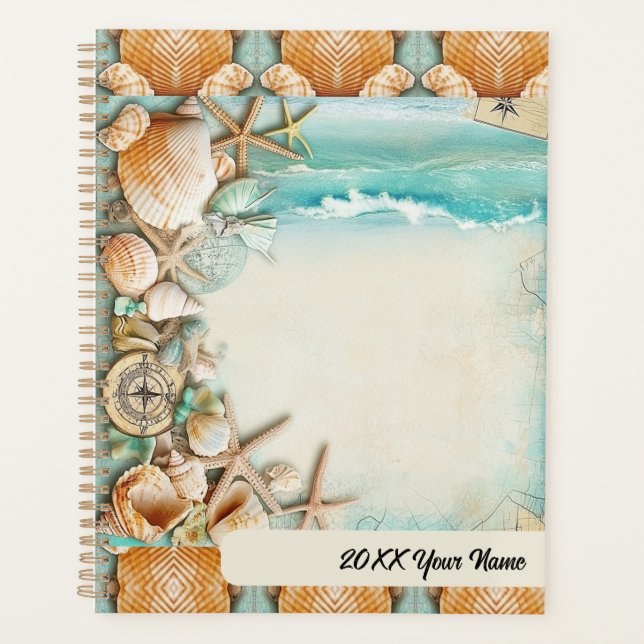 Agenda Boda en la playa conchas marinas (Anverso)