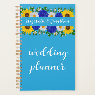 Agenda Boda floral azul cielo de verano