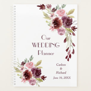 Agenda Boda floral azul de la Marina Roja de Borgoña