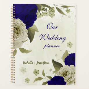 Agenda Boda floral beige azul real