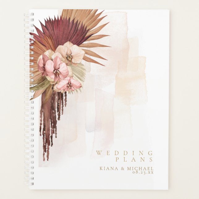 Agenda Boda Floral Boho Oasis ID959 (Anverso)