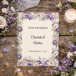 Agenda Boda floral de champán lavanda
