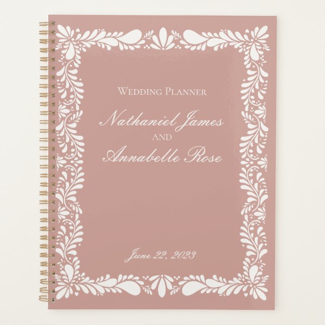 Agenda Boda floral de Fiesta Floral de Tile Rosa (Anverso)